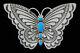Sleeping Beauty Turquoise Butterfly Pin-pendant By Navajo Artist Lee Charley