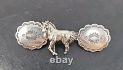 Southwestern Coucho Sterling Silver Horse Brooch