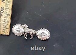 Southwestern Coucho Sterling Silver Horse Brooch