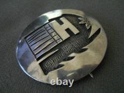 Southwestern Native American Hopi Long Hair Kachina Head Sterl Silver Pin Brooch