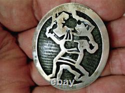 Southwestern Native American Hopi Sterli Silver Mudhead Kachina Pendant Pin 1.7