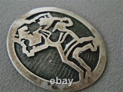 Southwestern Native American Hopi Sterli Silver Mudhead Kachina Pendant Pin 1.7