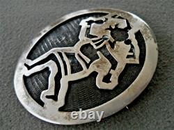 Southwestern Native American Hopi Sterli Silver Mudhead Kachina Pendant Pin 1.7