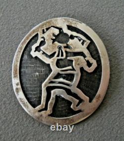 Southwestern Native American Hopi Sterli Silver Mudhead Kachina Pendant Pin 1.7
