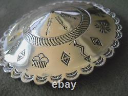 Southwestern Native American Navajo Stamped Tribal Symbols Sterling Silver 2Pin