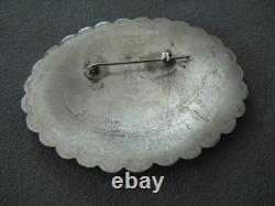 Southwestern Native American Navajo Sterl Silver Concho Pin Stamps Repousse 2.5