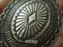 Southwestern Native American Navajo Sterl Silver Concho Pin Stamps Repousse 2.5