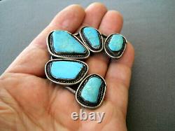 Southwestern Native American Navajo Turquoise Sterling Silver Pendant / Pin
