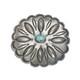 Southwestern/navajo Hand Stamped Sterling High Grade Turquoise Pin Fa