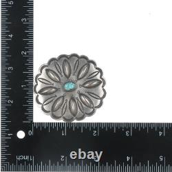 Southwestern/Navajo Hand Stamped Sterling high grade turquoise pin FA