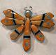 Spiny Oyster & Turquoise Inlay Dragonfly Pendant /pin Sterling 2 1/4 X 1 7/8
