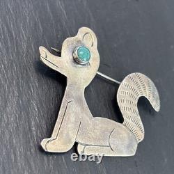 Stamped Navajo Vintage Figural Animal Brooch Heart sterling silver Turquoise L2a Stamped Navajo Vintage Figural Animal Brooch Heart sterling silver Turquoise L2a
