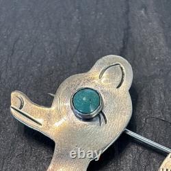 Stamped Navajo Vintage Figural Animal Brooch Heart sterling silver Turquoise L2a Stamped Navajo Vintage Figural Animal Brooch Heart sterling silver Turquoise L2a