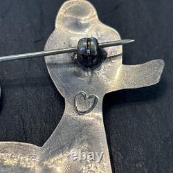 Stamped Navajo Vintage Figural Animal Brooch Heart sterling silver Turquoise L2a Stamped Navajo Vintage Figural Animal Brooch Heart sterling silver Turquoise L2a