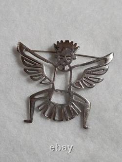 Sterling Navajo Native American Pin Brooch Belinda Woody Knifewing Kachina BB