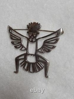 Sterling Navajo Native American Pin Brooch Belinda Woody Knifewing Kachina BB