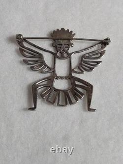 Sterling Navajo Native American Pin Brooch Belinda Woody Knifewing Kachina BB