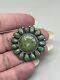 Sterling Silver 925 Green Stones Navajo Signed Lmb Pin Brooch Pendant Flower