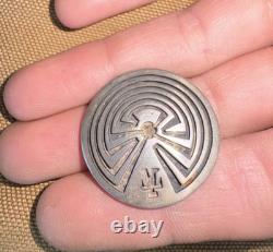 Sterling Silver (. 925) Native American Pin Man in the Maze Handmade Brooch