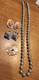 Sterling Silver Bead Necklace Native With 2 Pairs Sterling Earrings & Sterling Pin