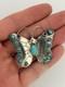 Sterling Silver Butterfly Hat Pin Signed Vintage Navajo Turquoise Brooch 10g