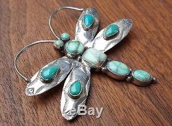 Sterling Silver Damele Turquoise Dragonfly Brooch By Navajo Emma Jean Bighand