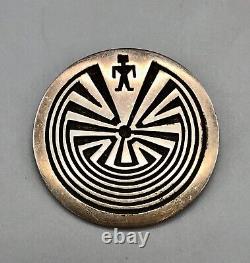 Sterling Silver Hopi Overlay Style Pin/Pendant