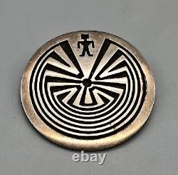 Sterling Silver Hopi Overlay Style Pin/Pendant