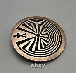 Sterling Silver Hopi Overlay Style Pin/Pendant