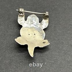 Sterling Silver Horned Toad Brooch Pin Navajo Native American Unmarked