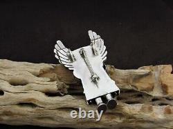 Sterling Silver Mother Crow Kachina Pendant and Pin