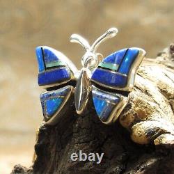 Sterling Silver Multi-Stone Butterfly Inlay Pin/Pendant