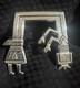 Sterling Silver Navajo Yei Kachina Pin Brooch Signed Fj Native American