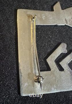 Sterling Silver NAVAJO YEI KACHINA Pin Brooch Signed FJ Native American