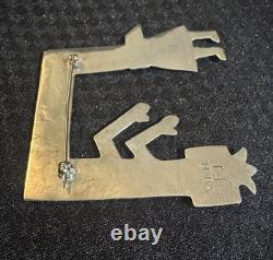 Sterling Silver NAVAJO YEI KACHINA Pin Brooch Signed FJ Native American