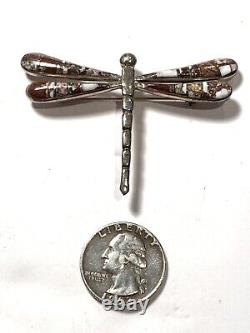Sterling Silver Navajo Crazy Horse Turquoise Dragonfly Pin