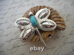 Sterling Silver Oscar Alexius Turquoise Dragonfly Pin Brooch T56R8