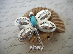 Sterling Silver Oscar Alexius Turquoise Dragonfly Pin Brooch T56R8