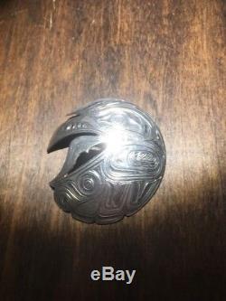 Sterling Silver Pacific Northwest Native Haida Brooch, Pin