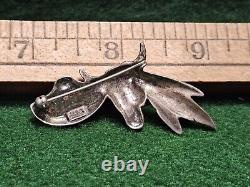 Sterling Silver S. T. C. Pueblo Pottery / Bison Skull Native American Brooch Pin