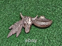 Sterling Silver S. T. C. Pueblo Pottery / Bison Skull Native American Brooch Pin