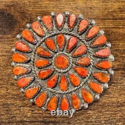 Sterling Silver Spiny Oyster Cluster Brooch Pin 2 Vtg Southwestern, Signed