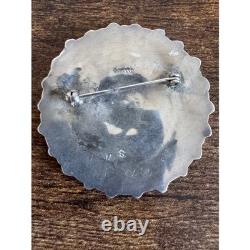 Sterling Silver Spiny Oyster Cluster Brooch Pin 2 Vtg Southwestern, Signed