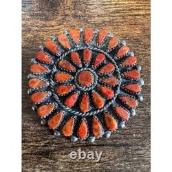 Sterling Silver Spiny Oyster Cluster Brooch Pin 2 Vtg Southwestern, Signed