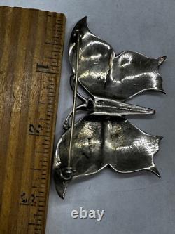 Sterling Silver Vintage Estate Navajo Butterfly Native American Signed Brooch