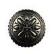 Sterling Silver With Turquoise Vintage Stamped Concho Pin Circular Design