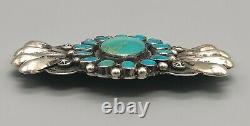 Sterling Silver and Turquoise Brooch by Mike Platero