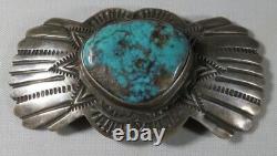 Sterling Silver and Turquoise Navajo Concho Pin/Broach