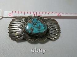 Sterling Silver and Turquoise Navajo Concho Pin/Broach