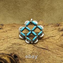Sterling Silver and Turquoise Zuni Pin/Pendant